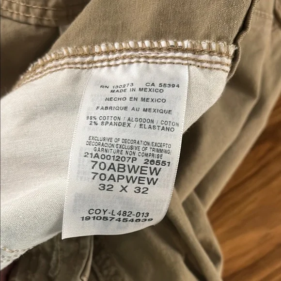 Men's Tan Cargo Pants - Picture 3 of 4